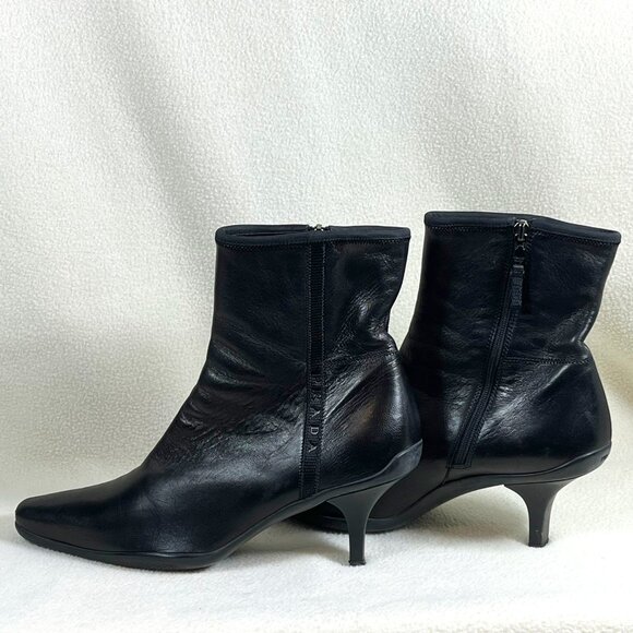 PRADA Calzature Donna Nappa Sport B Leather Ankle Boots US Size 8 - Picture 1 of 10